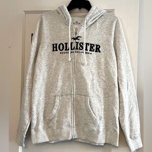 Full zip grey like new Hollister hoodie jacket